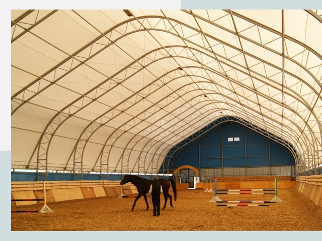 Строительство конных манежей в Мегионе
